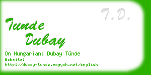 tunde dubay business card